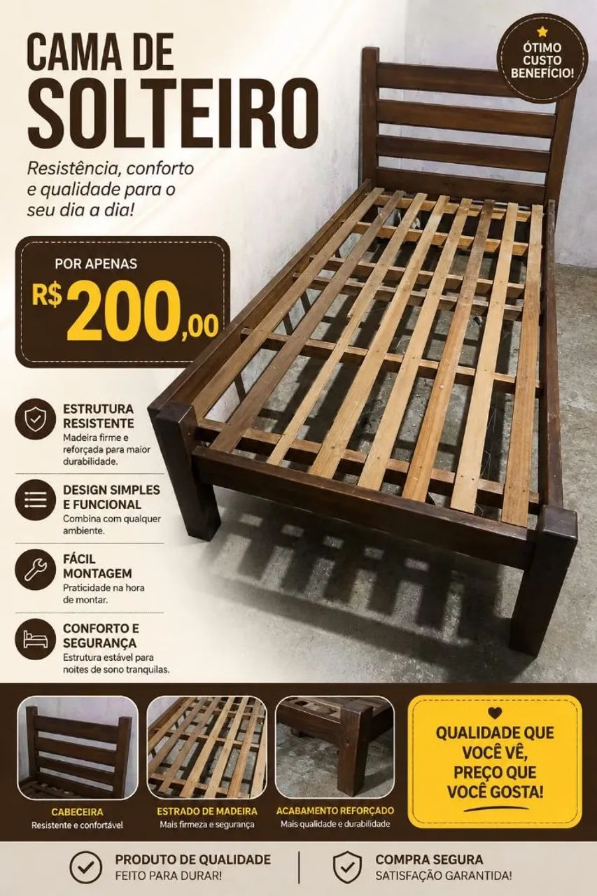 Cama de madeira 