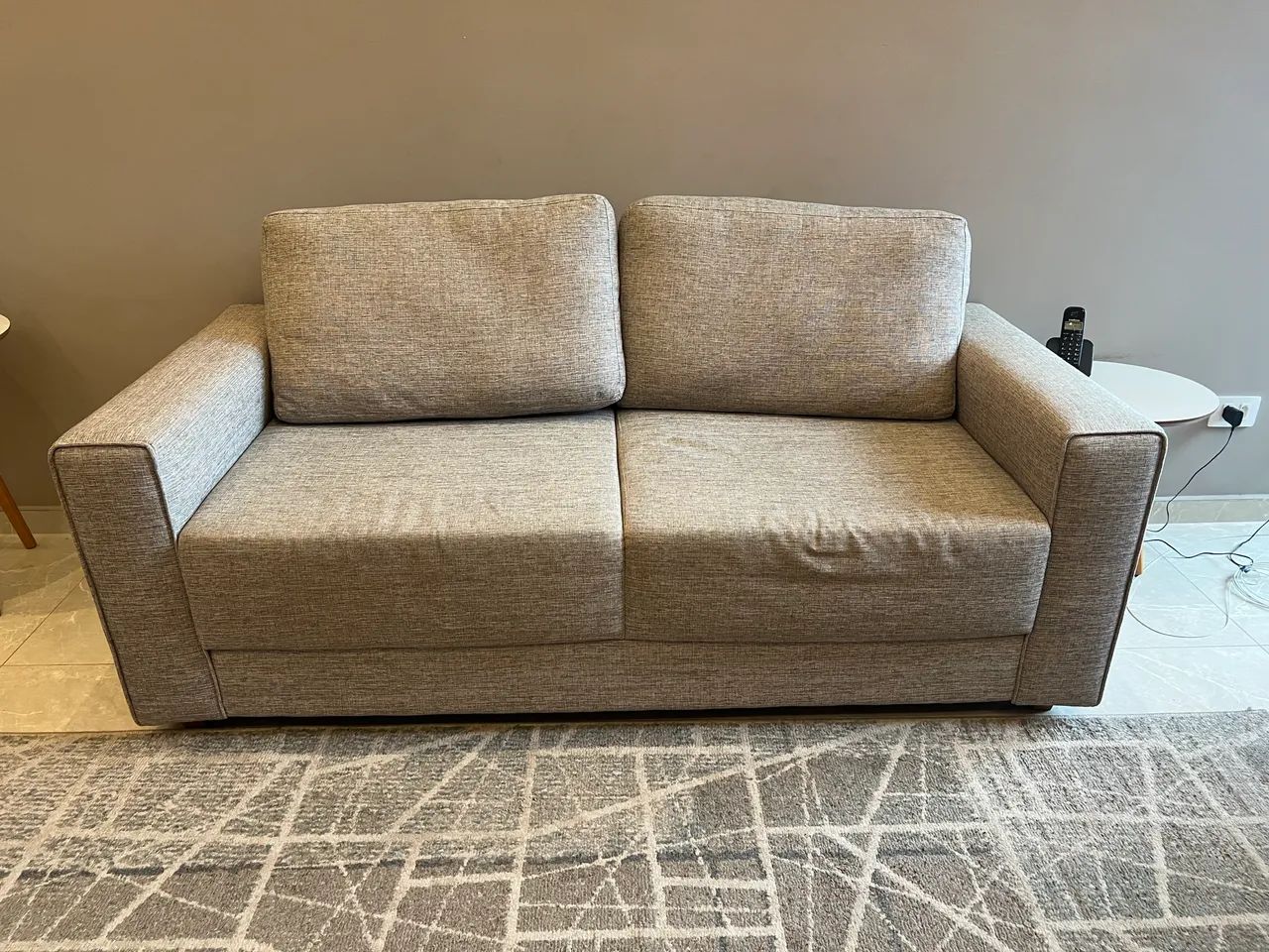 Sofá linho cinza 1,85 m