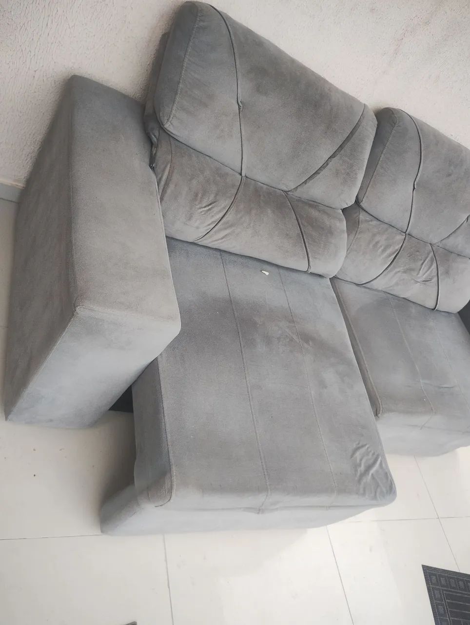 Sófa retrátil 2 lugares cinza 