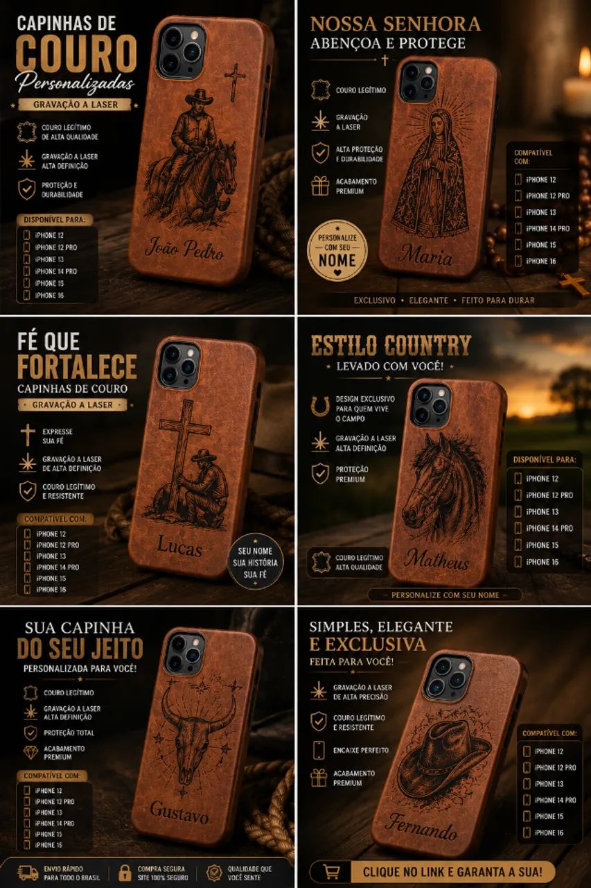Capinhas para celular em couro legítimo  - Foto 2