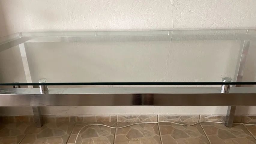 Mesa de jantar inox com tampo de vidro - Foto 5