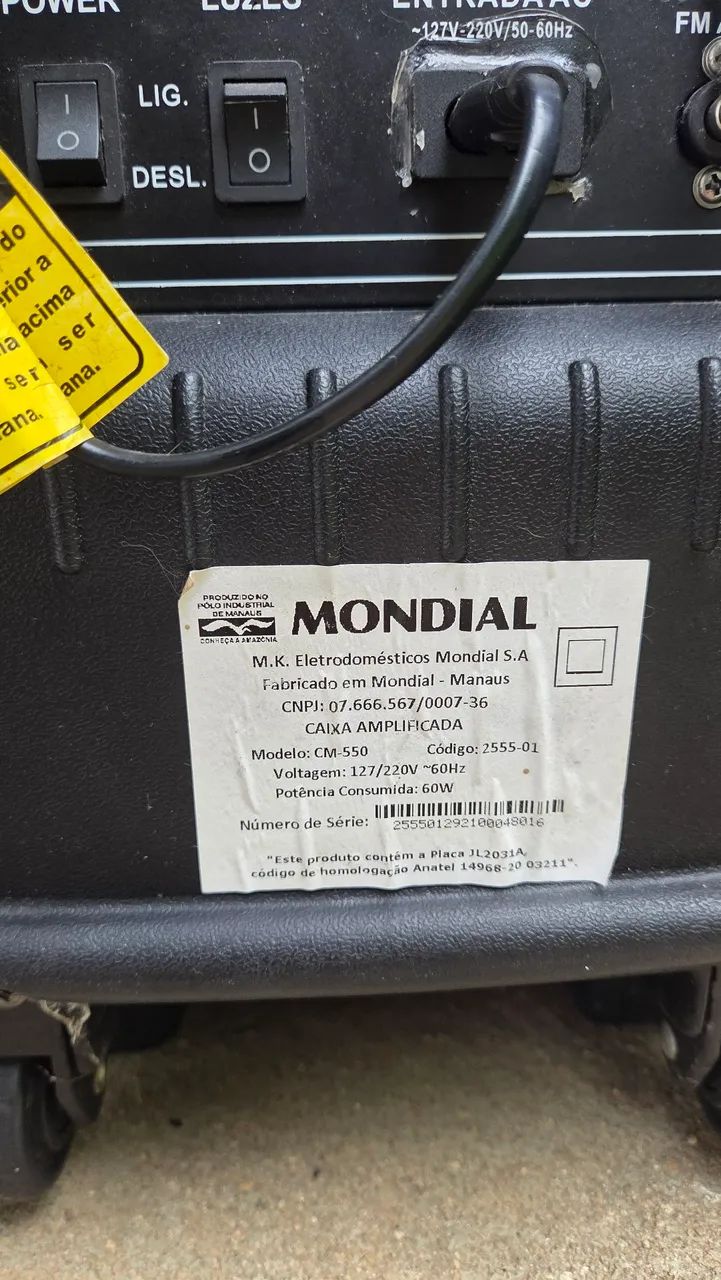 Caixa de som Mondial 550W com Bateria e Bluetooth  - Foto 4
