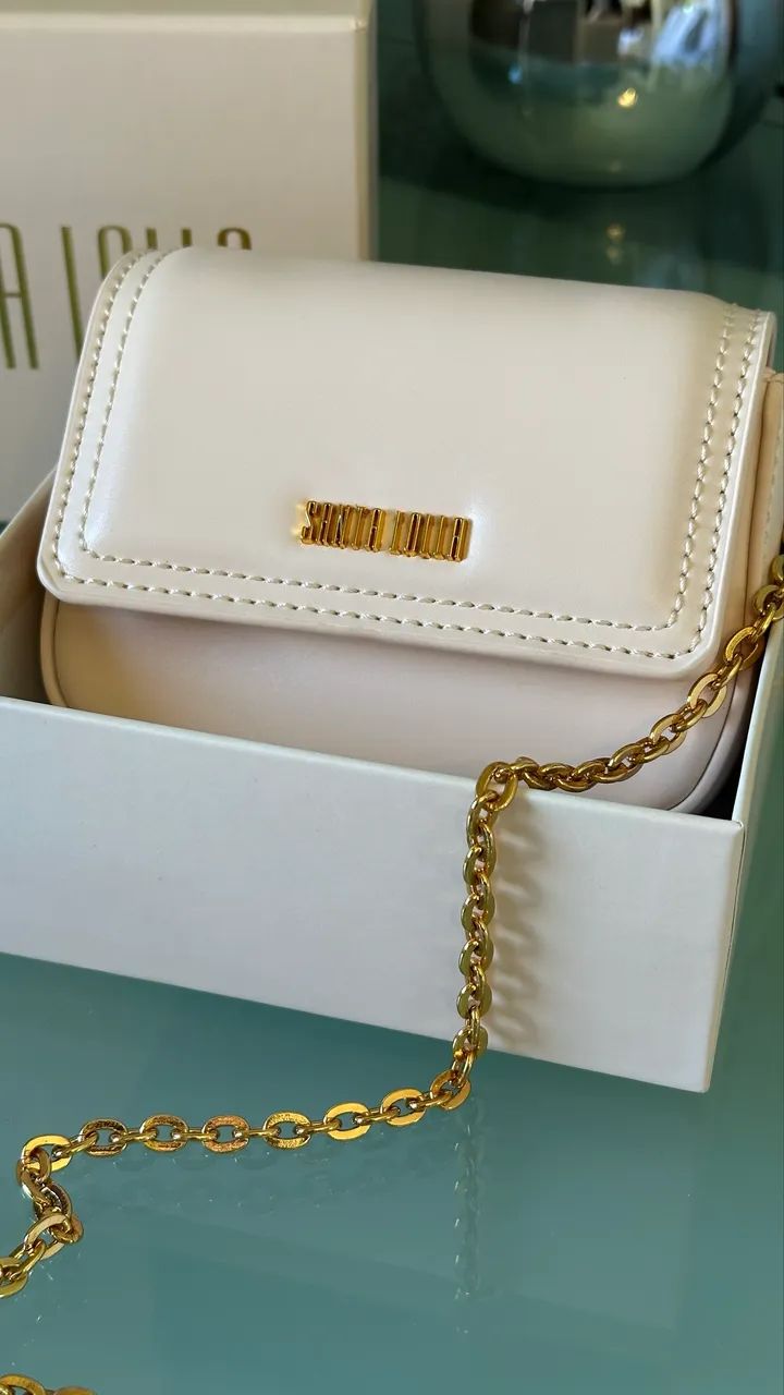 Mini Bolsa Rosa Bebê Santa Lolla com Corrente Dourada - Foto 2