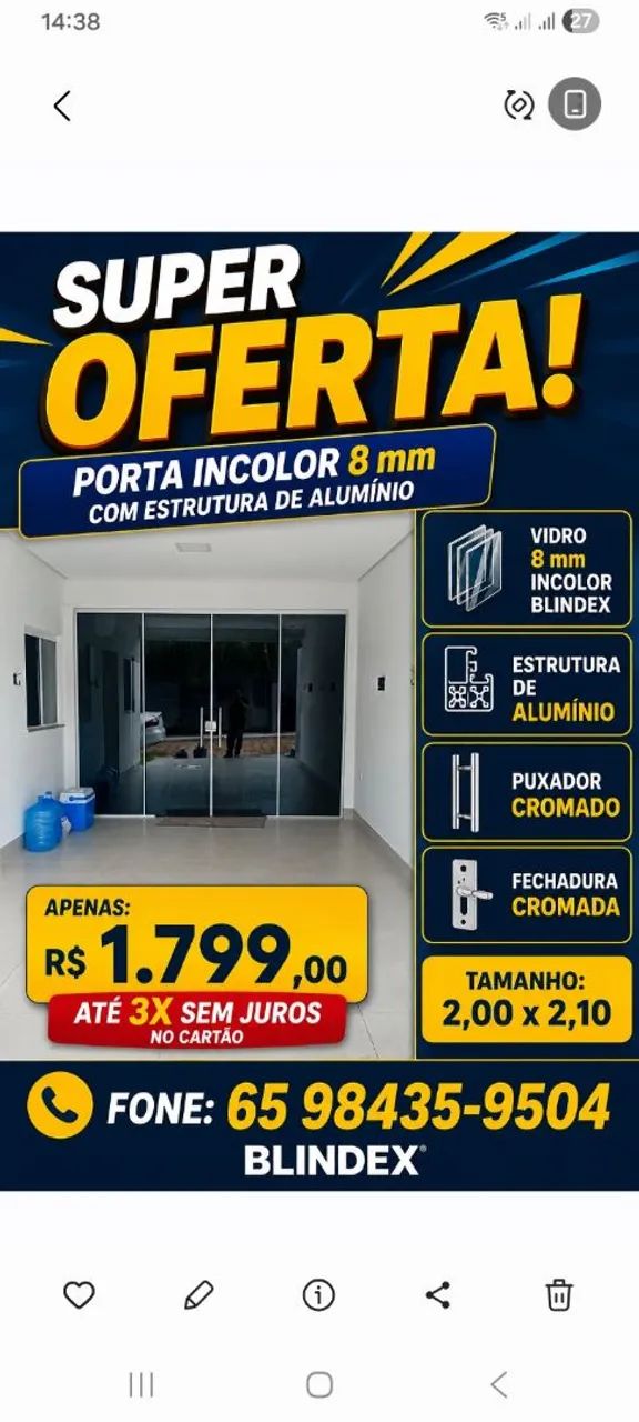 Oportunidade de Oferta de blindex 