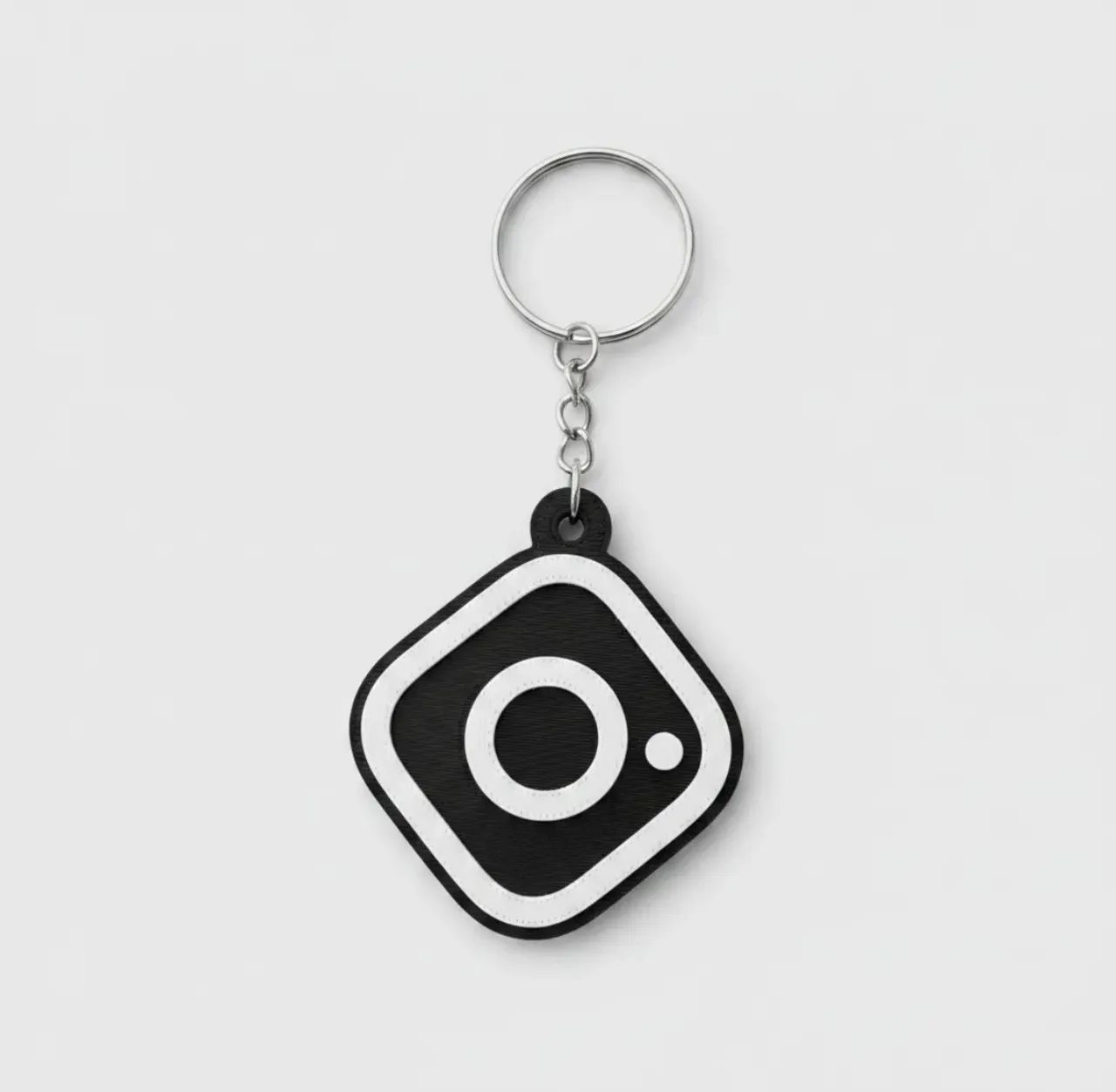 Chaveiro Tag NFC Instagram Preto e Branco Aproximação Regravável 