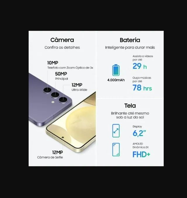 Lacrado Galaxy S24, 256GB Novo, NF e Garantia - Foto 5