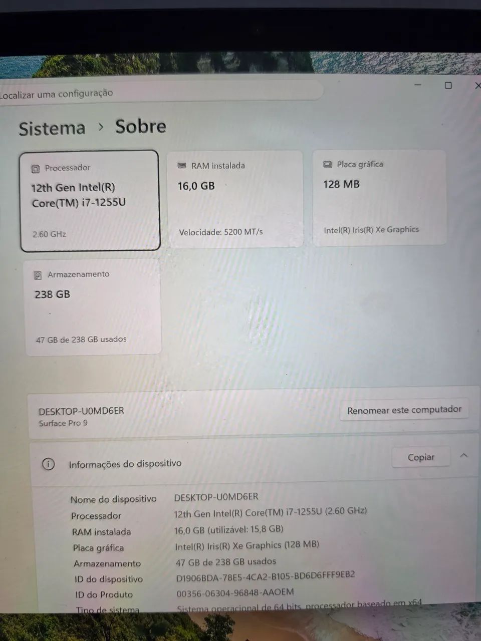 Microsoft Surface Pro 9 i7 12th 16GB 256ssd caneta e capa.  - Foto 2