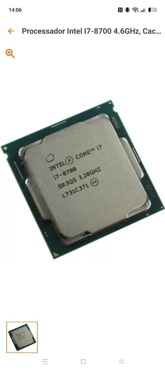 Processador Intel Core i7 8700 socket 1151 oitava geracao 