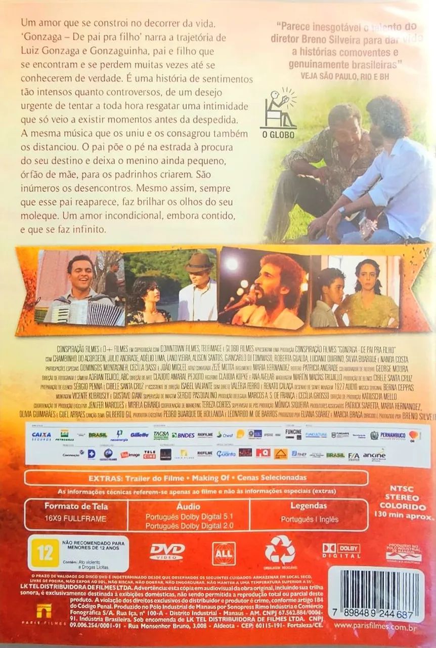 Filme DVD Ginzaga de pai para filho. Um filme comovente entre pai e filho. Novo Lacrado - Foto 2