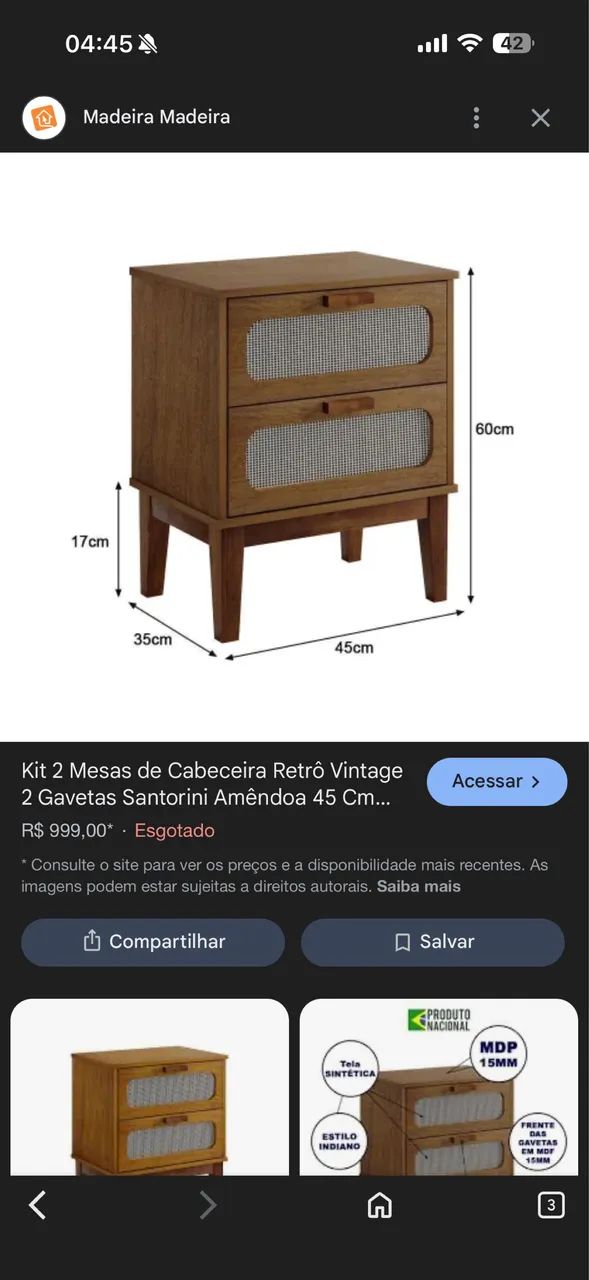 MESA DE CABECEIRA - 2 UNIDADES - Foto 2