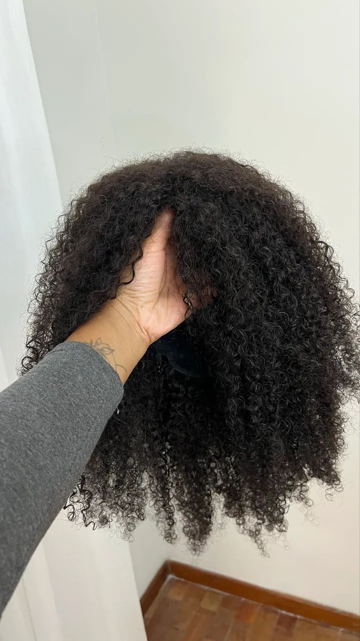Peruca (Wig) de Cabelo Humano Crespo 3C/4B- DeBenguela | 50 cm
