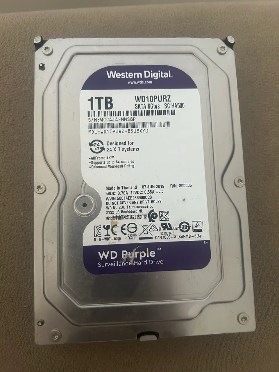 HD western digital 1TB para DVR