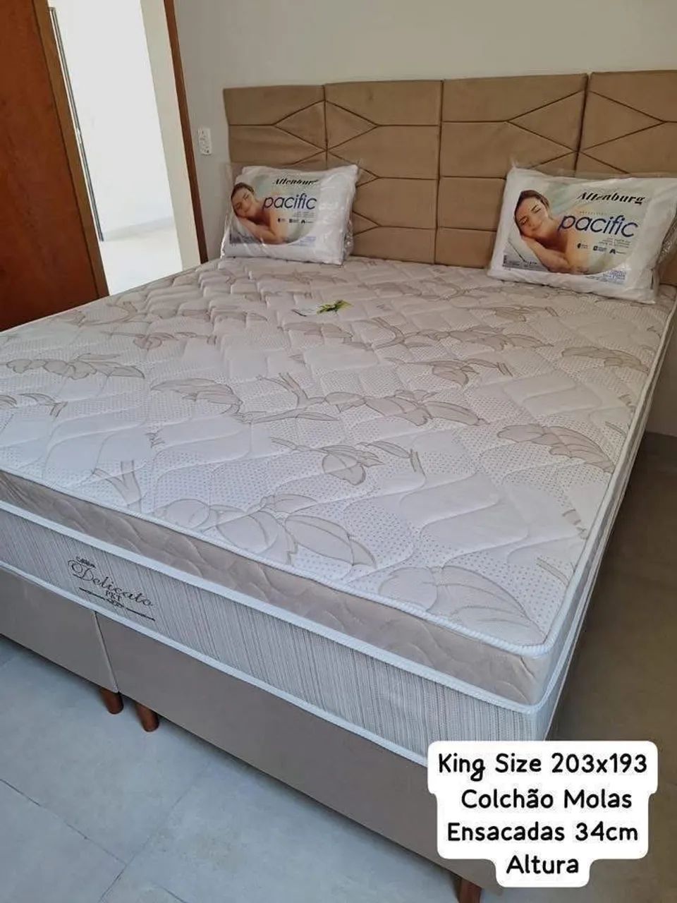 CAMA BOX SUPER KING SIZE MOLAS ENSACADAS COMPLETA  - Foto 2