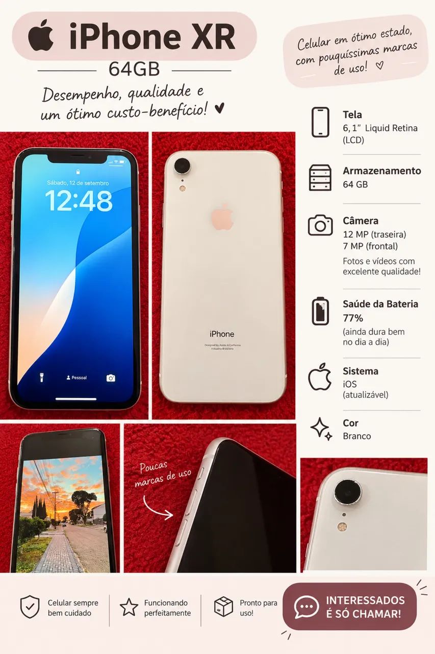 iPhone XR 64GB Branco - Foto 4