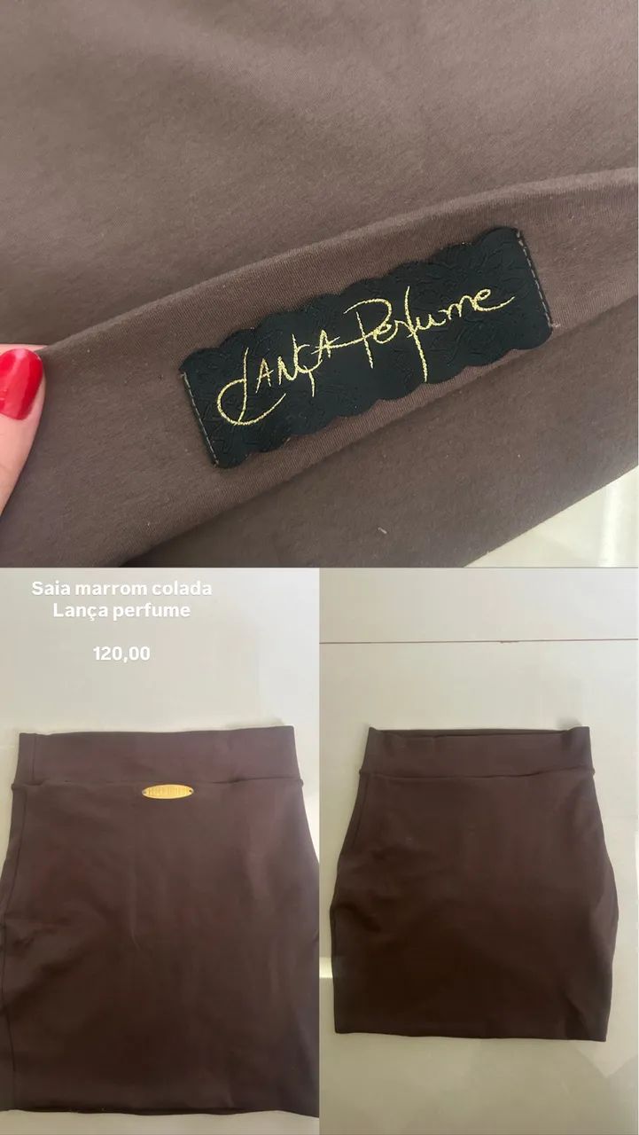 Saia marrom lança perfume 