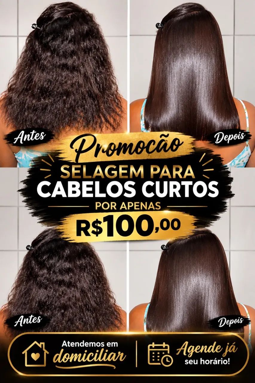 Promoção de selagem para cabelos curtos 