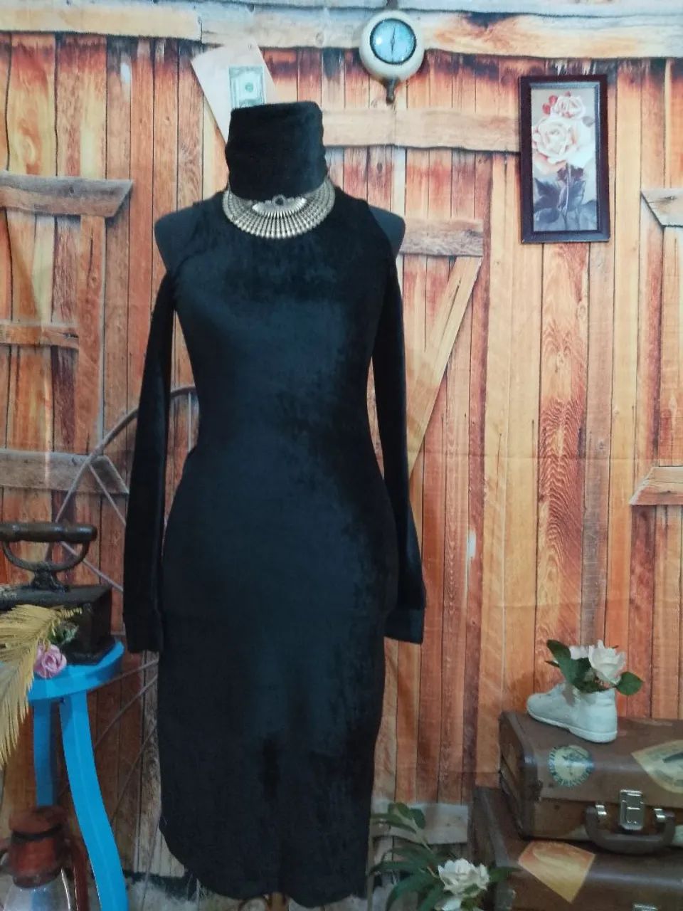Vestido veludo M - Foto 4