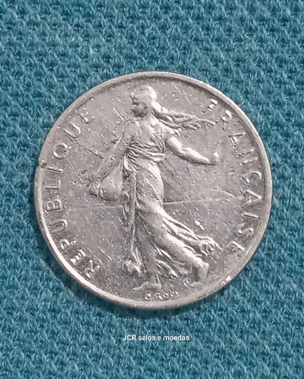 Moeda francesa 1/2 franco 1977 - Foto 3