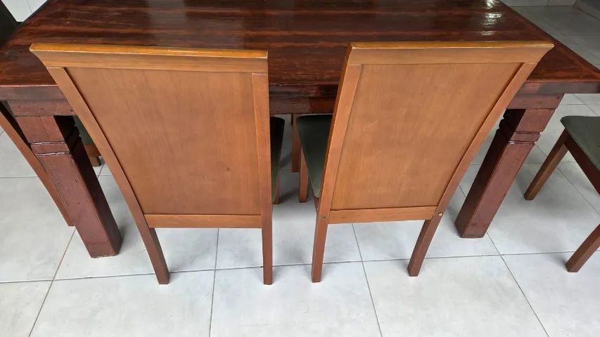 Conjunto com 6 cadeiras de madeira maciça de jantar - Foto 5