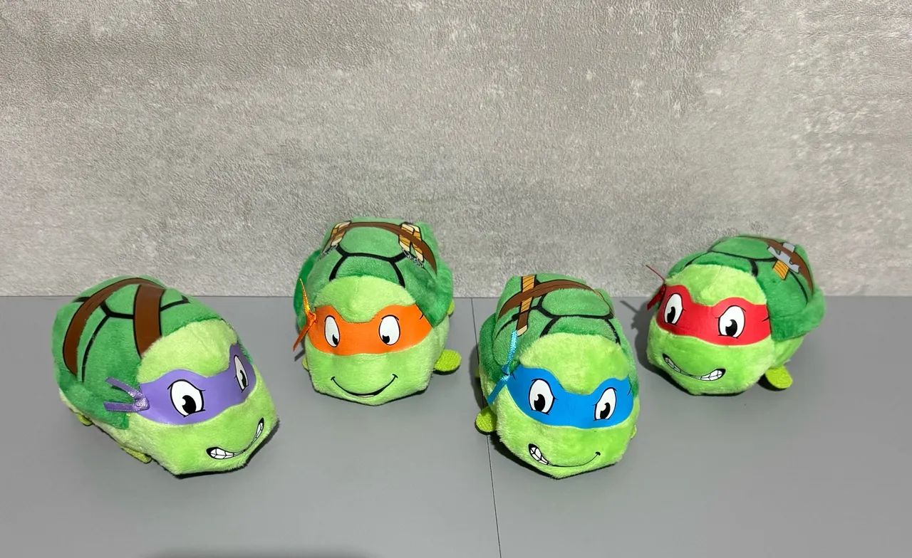 Tartarugas ninja mini pelúcias colecionaveis