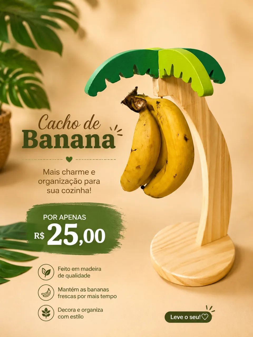 Enfeite de cachos de banana