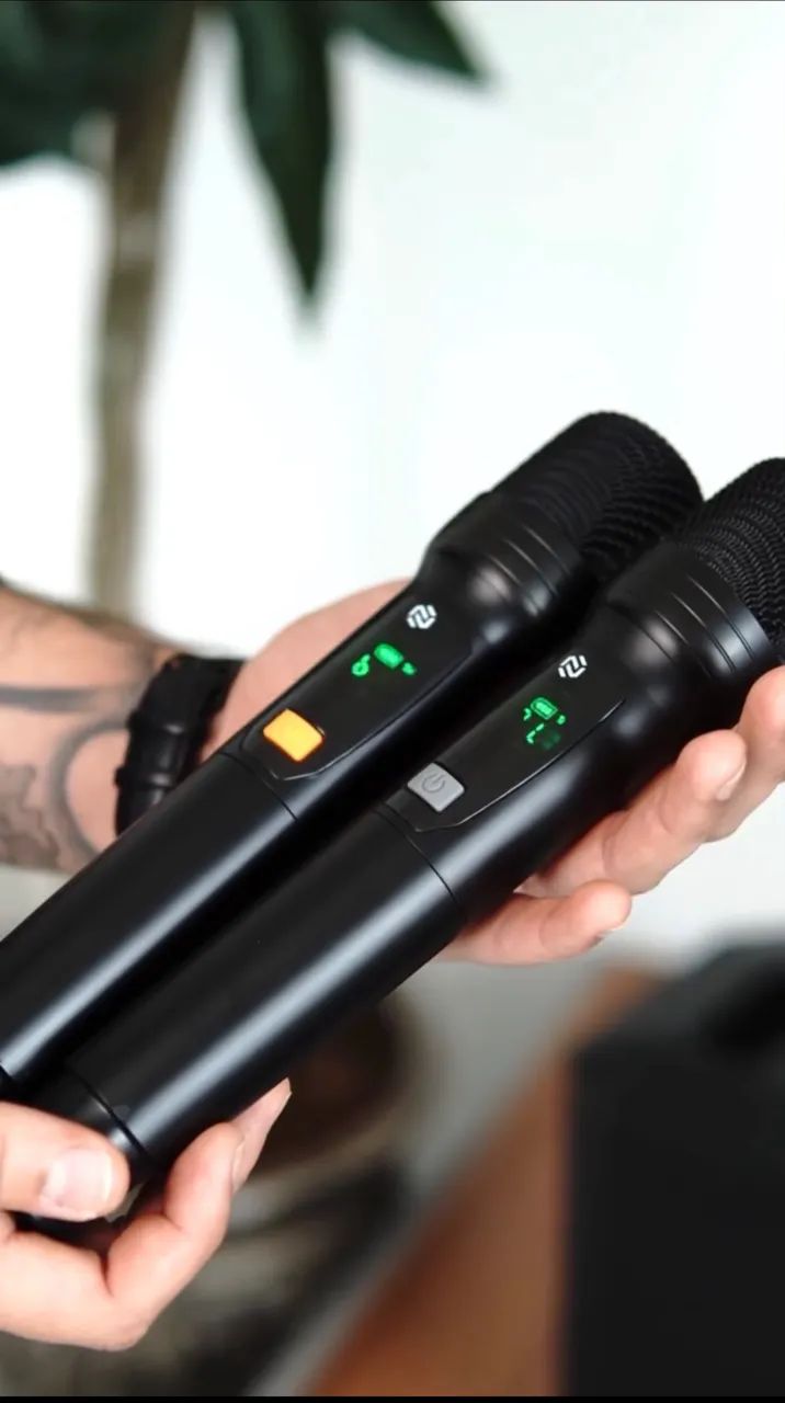 CAIXA COM BATERIA COM DOIS MICROFONES  - Foto 3