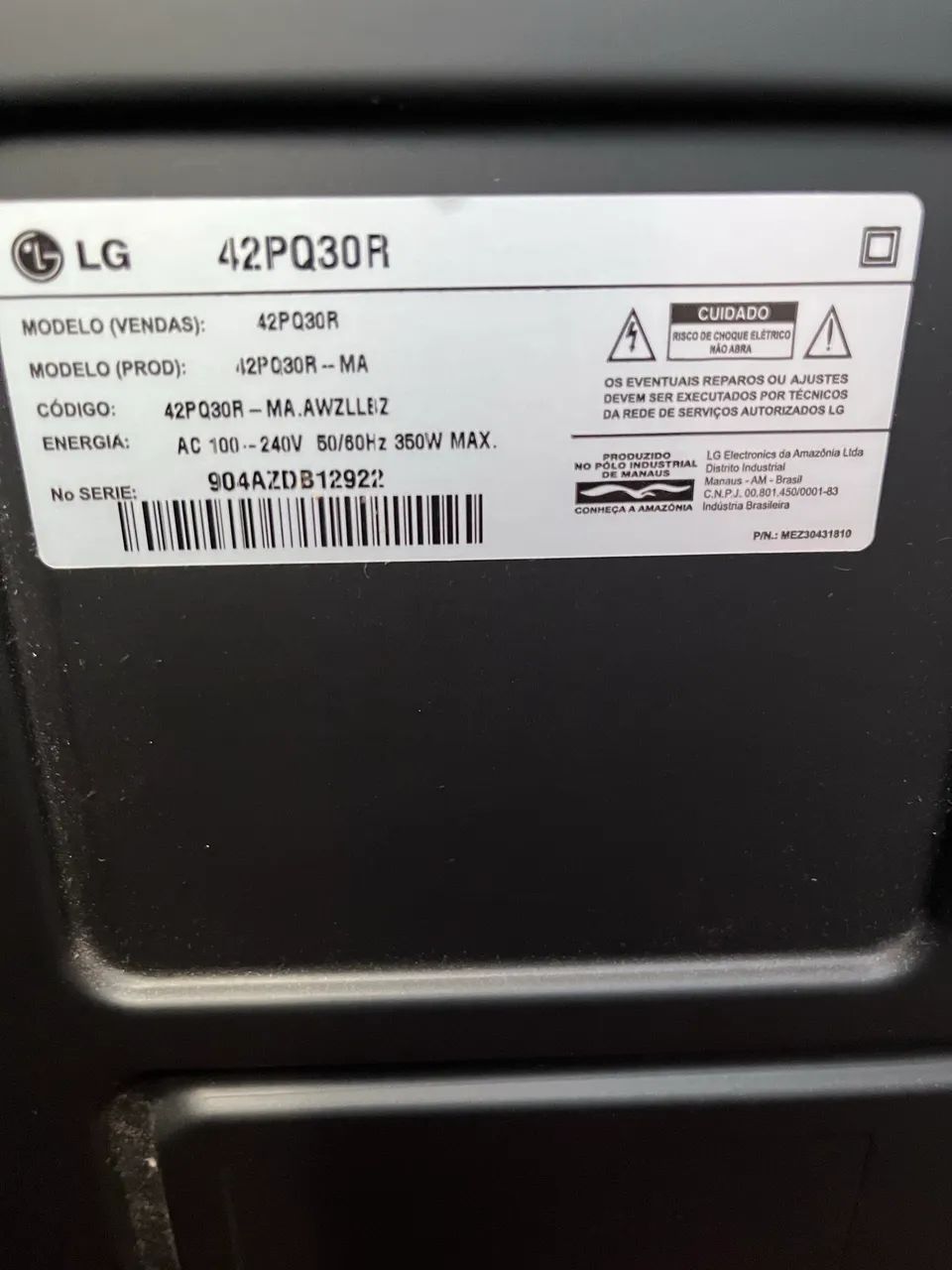 TV LG 42 Polegadas modelo 42PQ30R - Foto 2