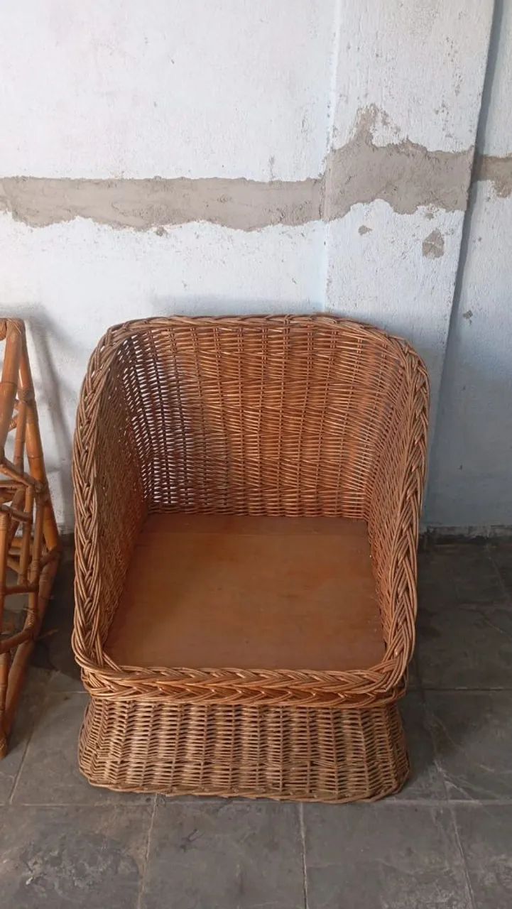 Cadeira poltrona sofá vime bamboo - Foto 3
