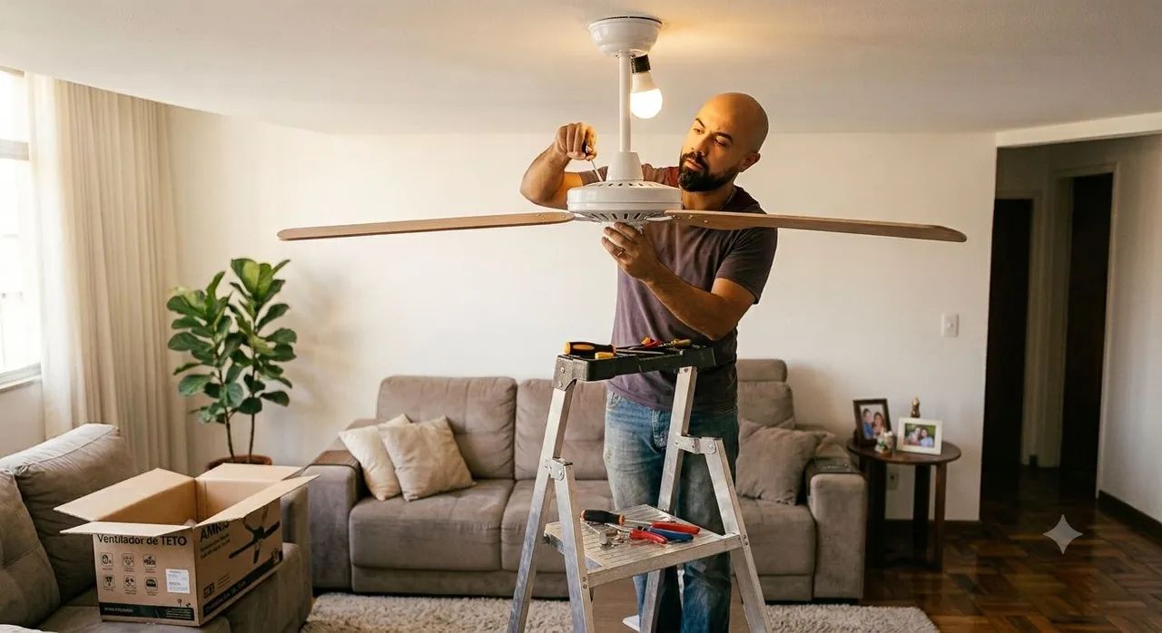 Instalação de ventilador de teto. - Foto 2