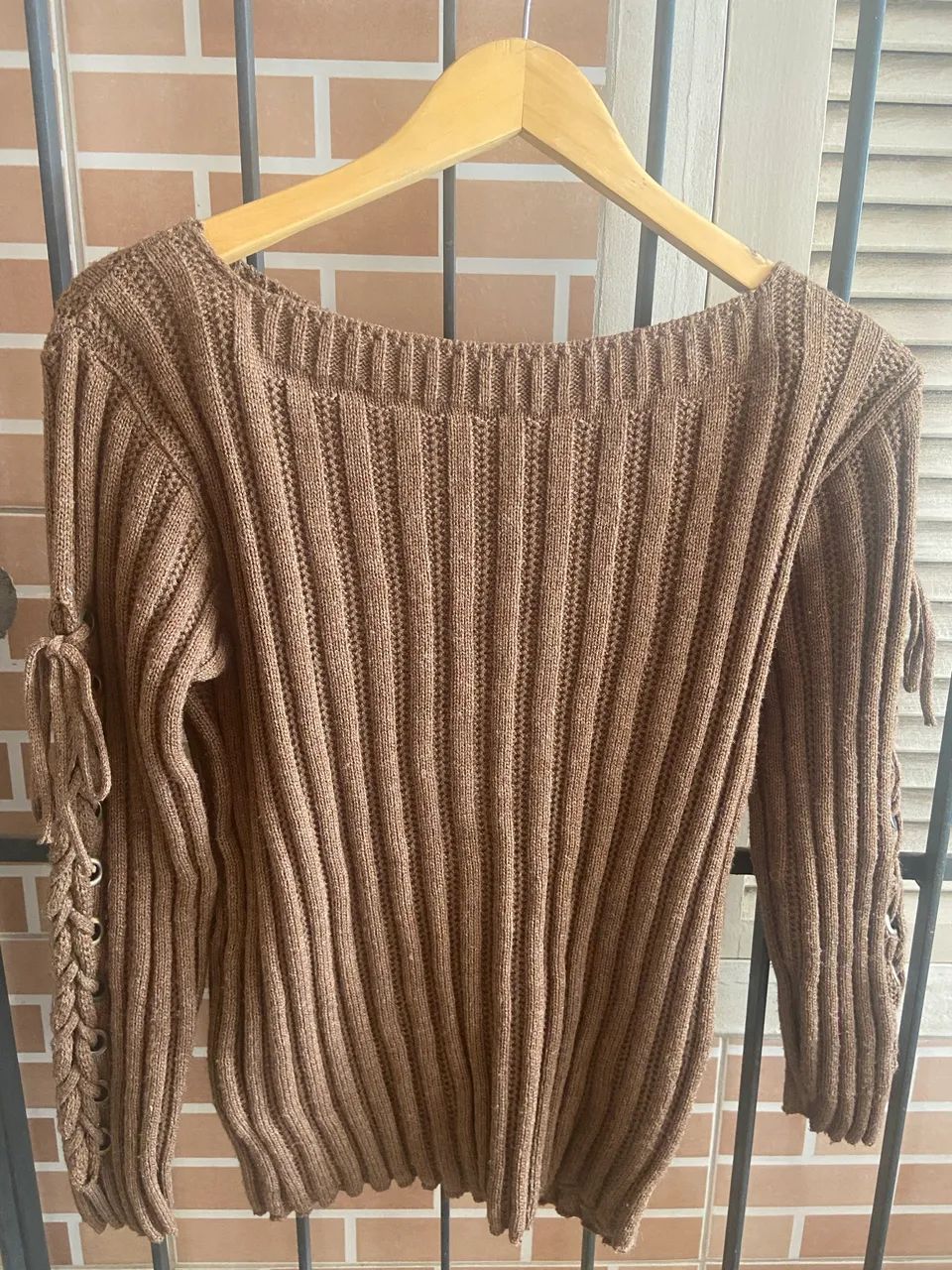 Blusa de linha marrom G - Foto 3