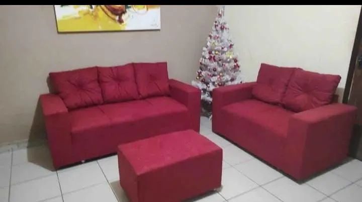 Conjunto de sofá com puff/ Frete grátis ( ver anúncio) - Foto 4