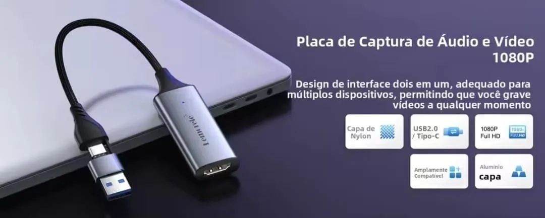 Placa de captura HDMI vídeo USB-C 