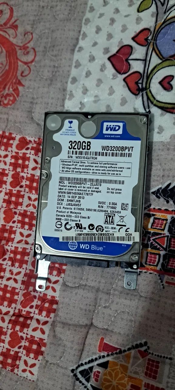 HD SATA DE 320GB DE NOTEBOOK WD BLUE