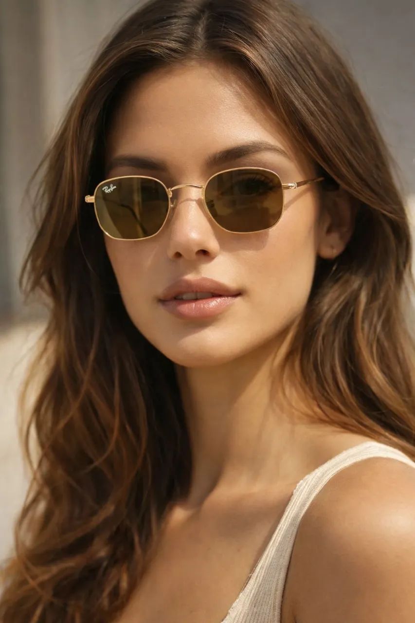 Óculos de sol Ray-ban unisex, importado estrutura hexagonal