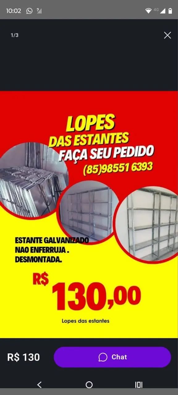 ESTANTE DE AÇO GALVANIZADO NOVAS 