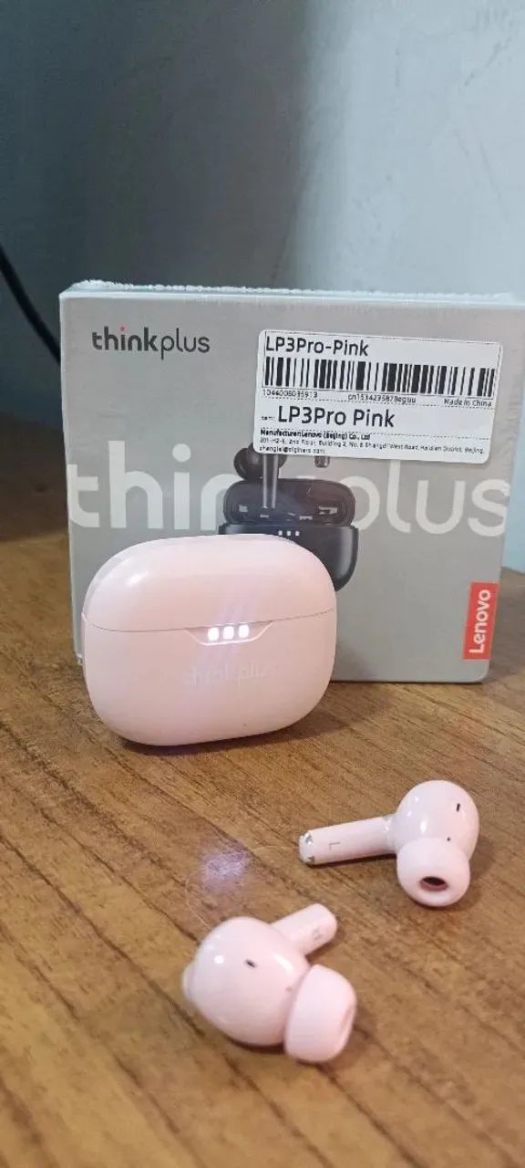 Fone Lenovo LP3 Pro Bluetooth 5.3 TWS Hi-Fi com Microfone - Pink - Foto 3