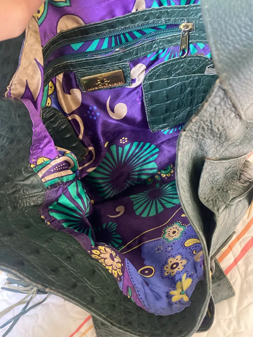 Bolsa com carteira Roberta Menezes couro crocodilo  - Foto 4