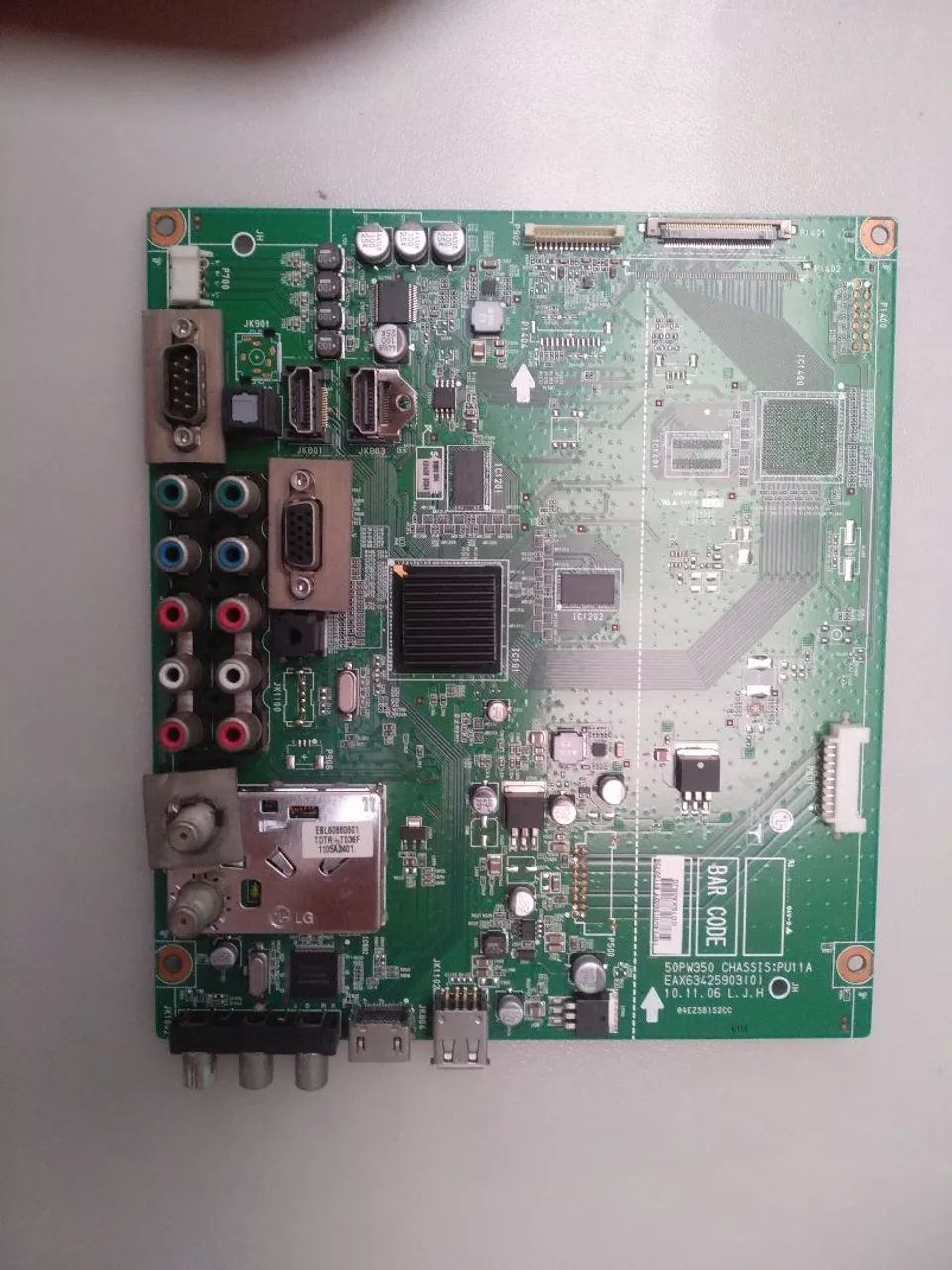 Placa principal tv LG 50pt350b usada 