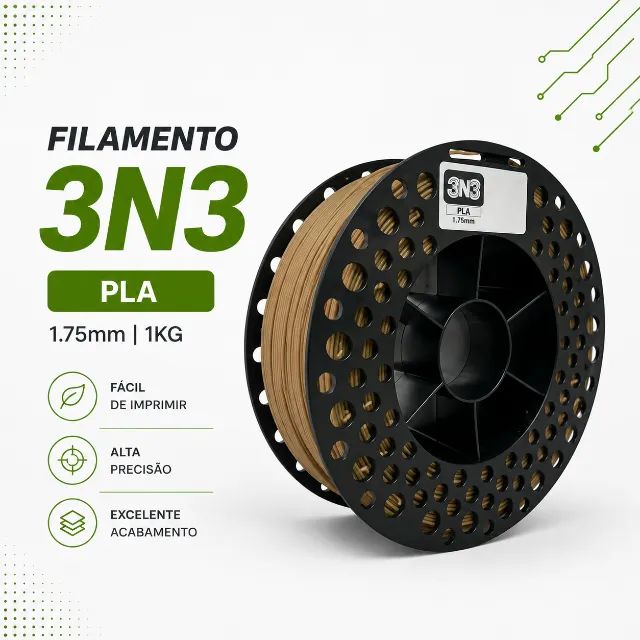 Filamento PLA 3N3 1.75mm 1KG para Impressora 3D 