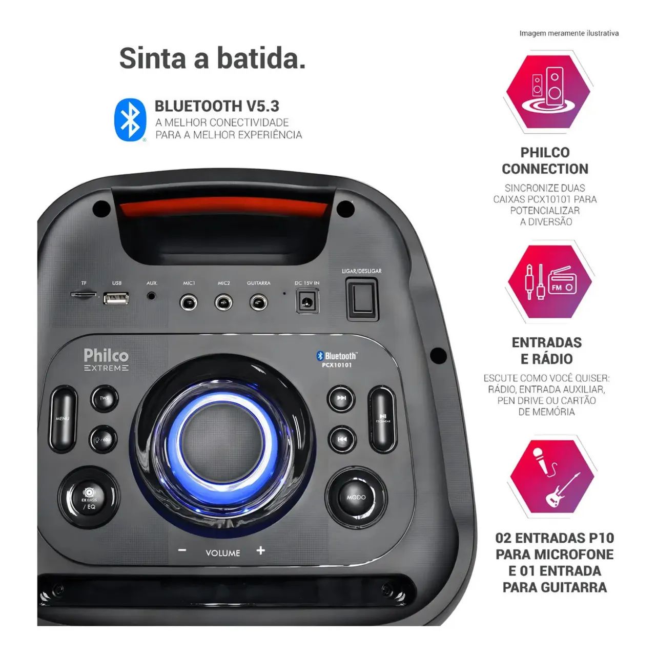 CAIXA DE SOM PHILCO 2000WDE POTÊNCIA 