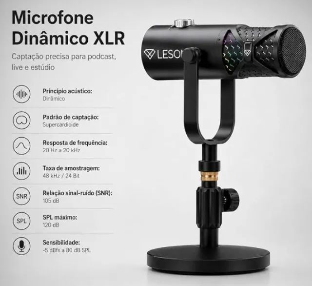 Microfone Dinâmico Leson LX8 - Foto 2