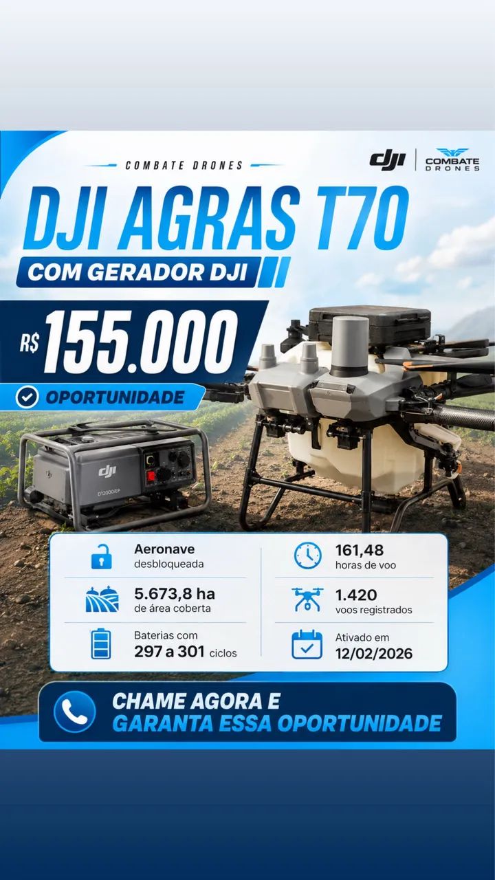 Drone T-70 com gerador DJI
