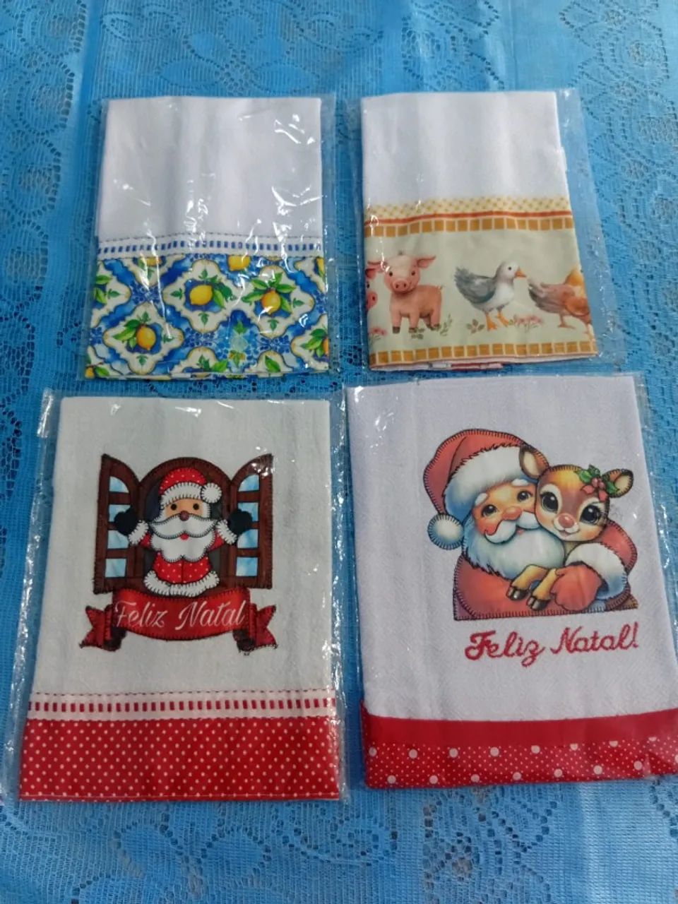 Pano de prato patchwork kit com 4 panos - Foto 2