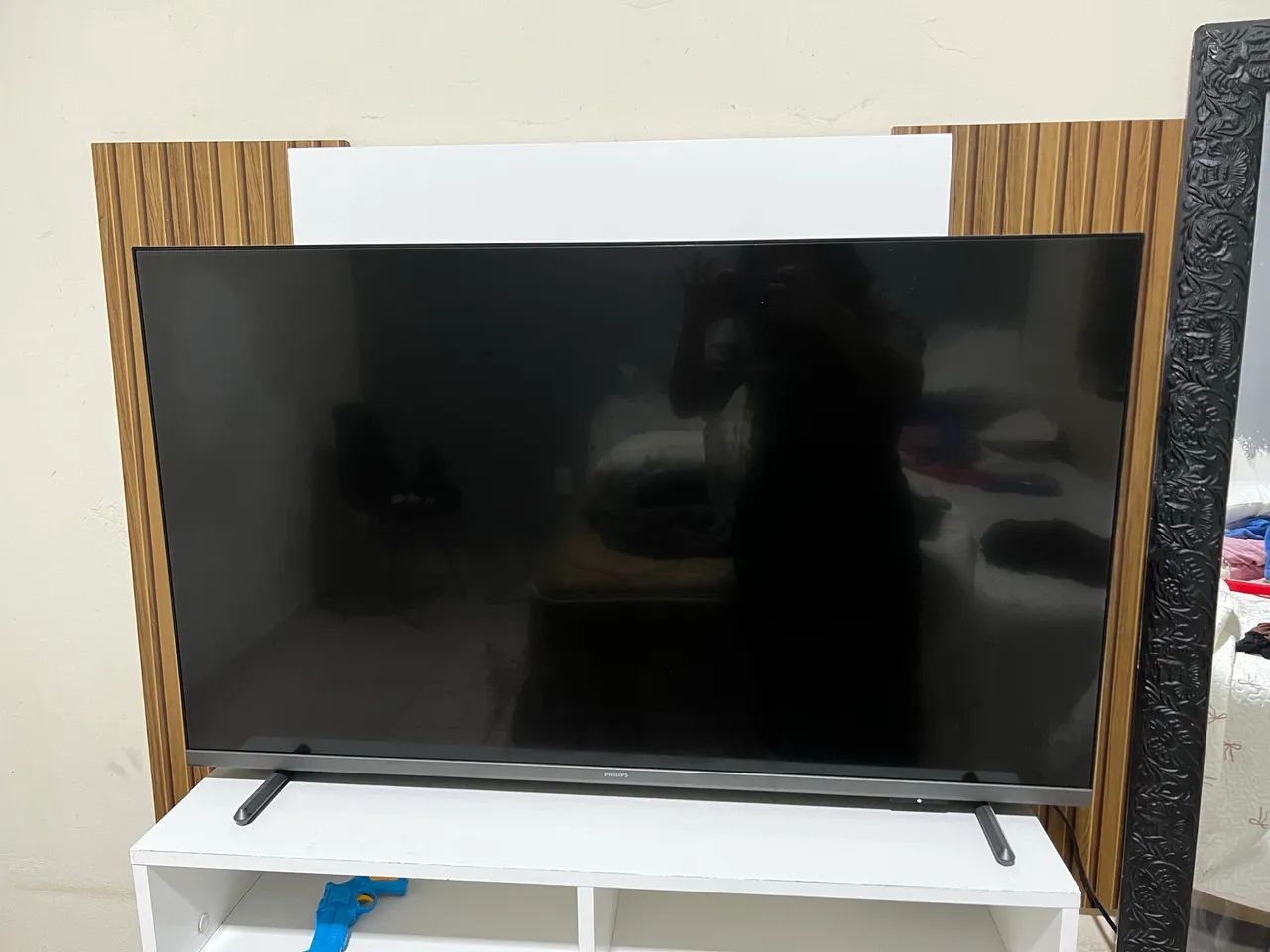 Philips 43PFG6918/78. Esse modelo tem 43 polegadas e é uma Smart TV Full HD com Google TV.