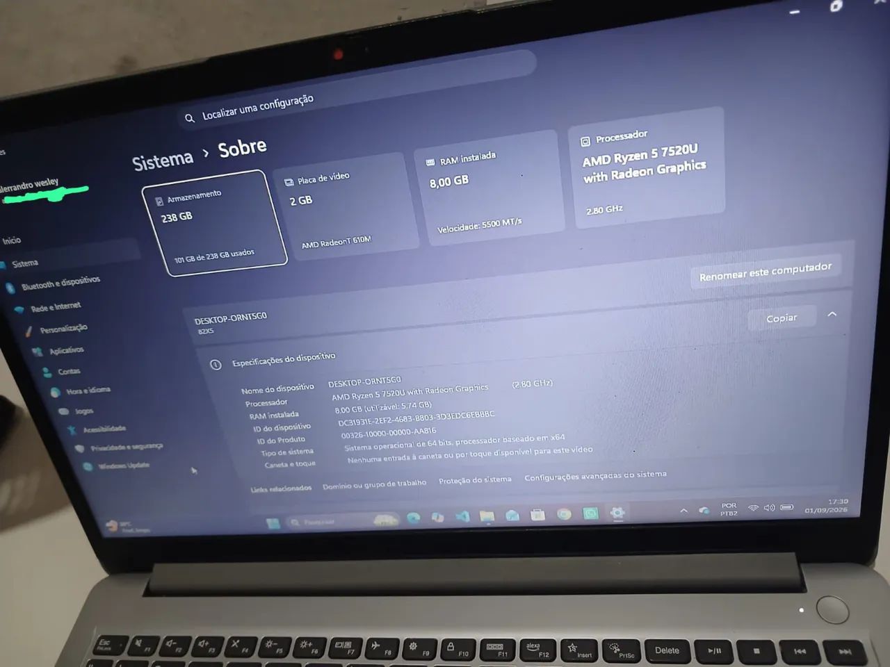 Notebook Lenovo Ryzen 5 - Foto 5