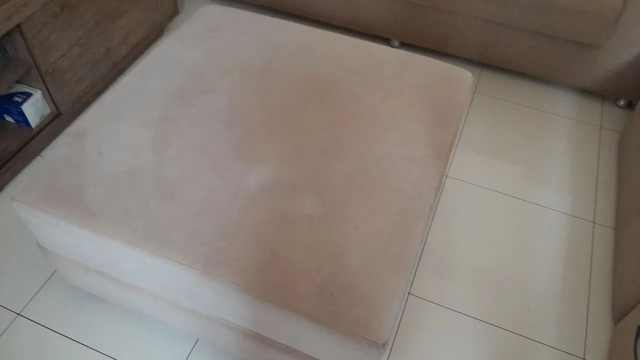 Puff Moderno Bege 90x90cm - Seminovo - Foto 2