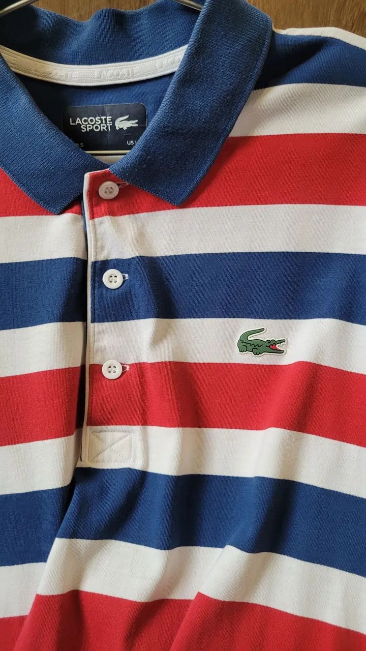 Camisa polo lacoste listrada 