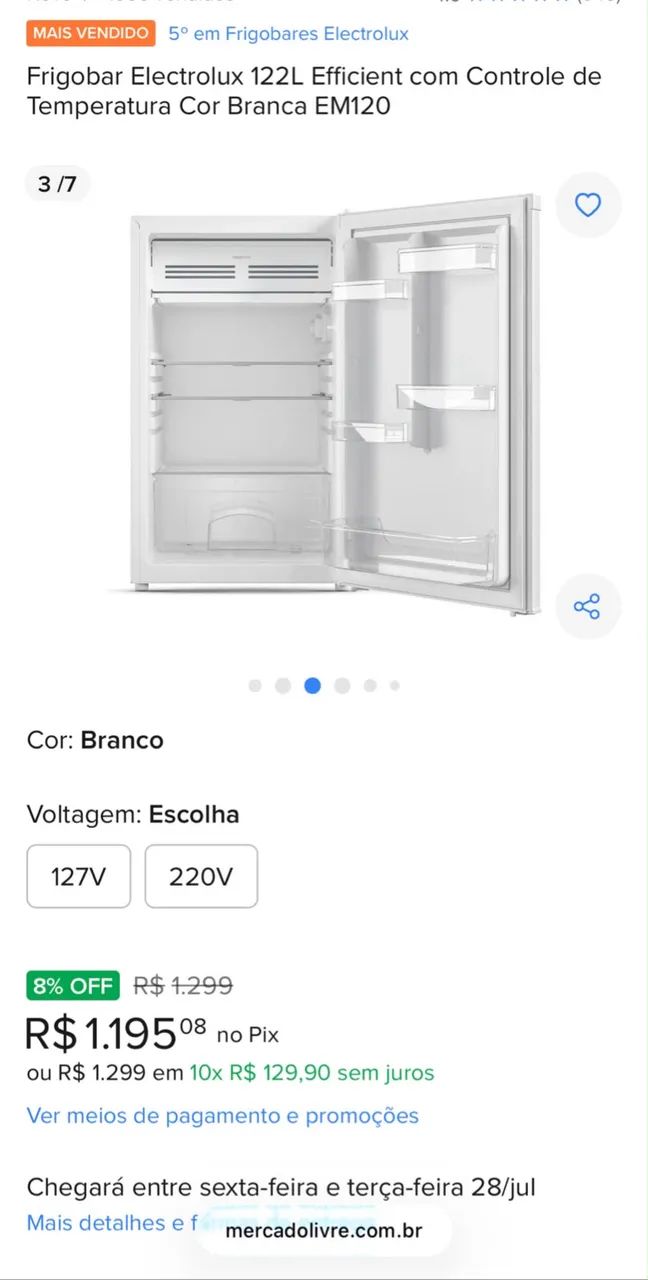 Frigobar Grande (ELETROLUX) 122L  - Foto 2