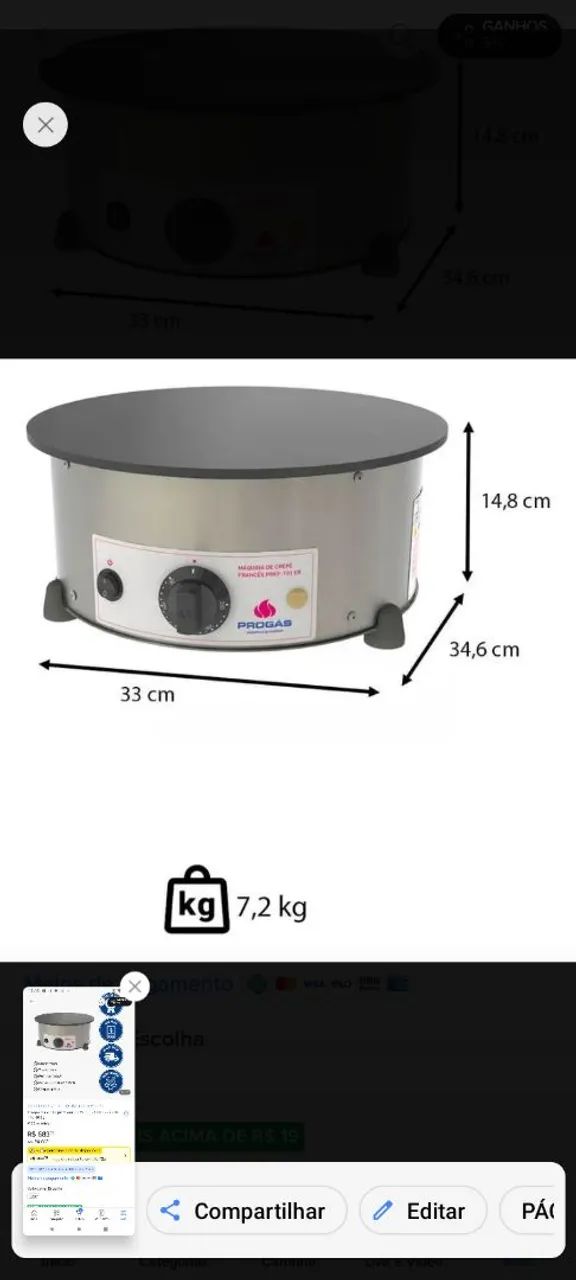 Máquina de Crepe Francês 