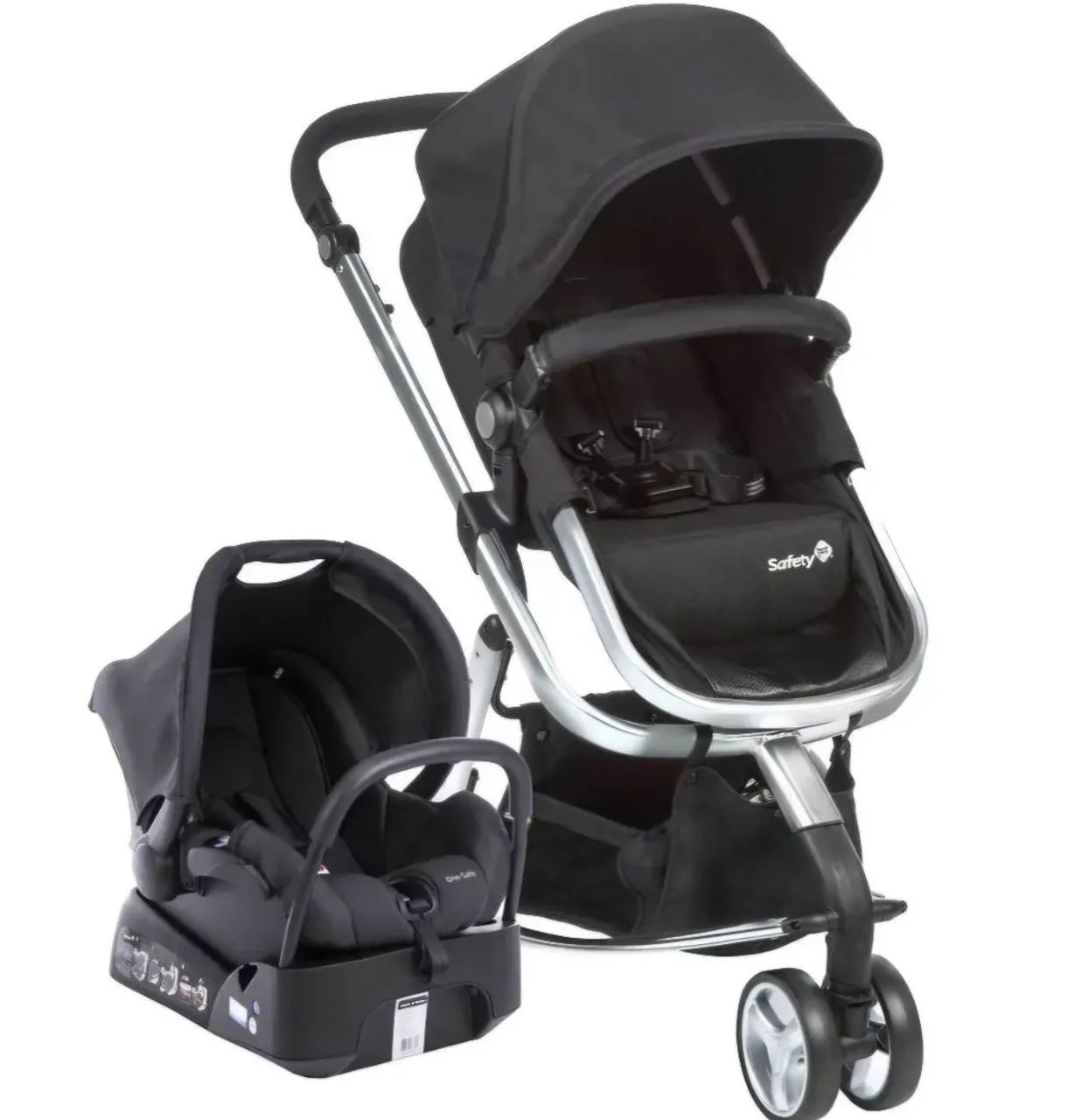 Carrinho De Bebê com Moises e Bebe Conforto - Marca Safety 1St 